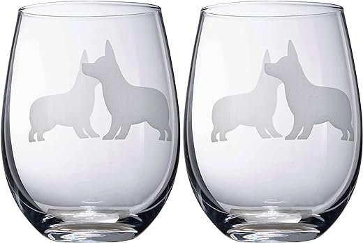 Corgi Stemless Wine Glasses - Puppy & Dog Lover Gifts