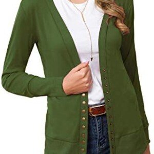 Cowear Solid Button Knit Cardigans