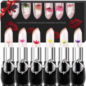 Crystal Jelly Flower Lipstick - Color Changing Mood Lipstick (Pack of 6)