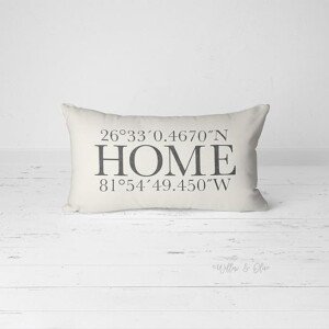 Custom Latitude Coordinates Lumbar Pillow