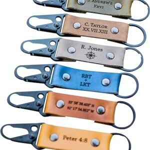 Custom Leather Carabiner Keychain | Personalized USA