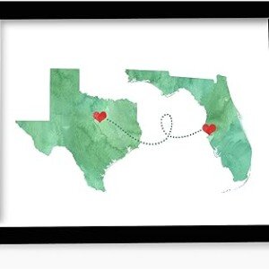 Custom Love Map Art - Watercolor Series