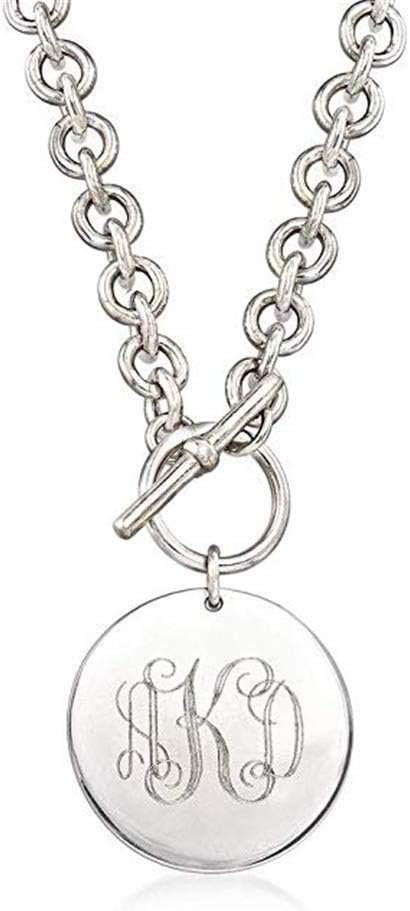 Custom Monogram Necklace with Toggle Clasp