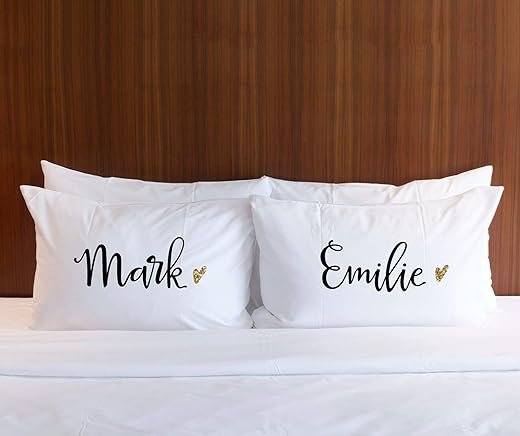 Custom Name Pillowcases for Couples