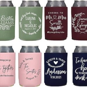 Custom Wedding Can Coolers - Personalized Favors