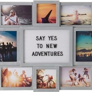 Customizable Letterboard Photo Collage, Distressed Grey