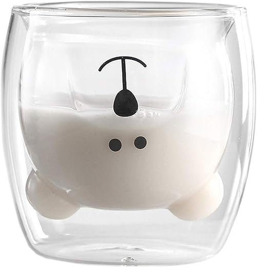 Cute Bear Double Wall Glass Mugs