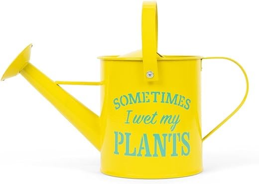 Cute Indoor Watering Can - Gardening Gift - 1.6L - Yellow Metal
