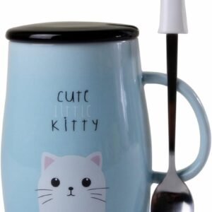 Cute Kitty Mug with Stainless Spoon