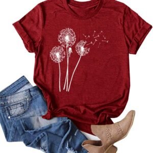 Dandelion Print Summer Tee for Women