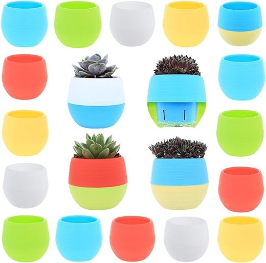 DeElf Small Succulent Pots with Drainage