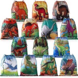 Dinosaur Drawstring Bags for Kids Birthday Party