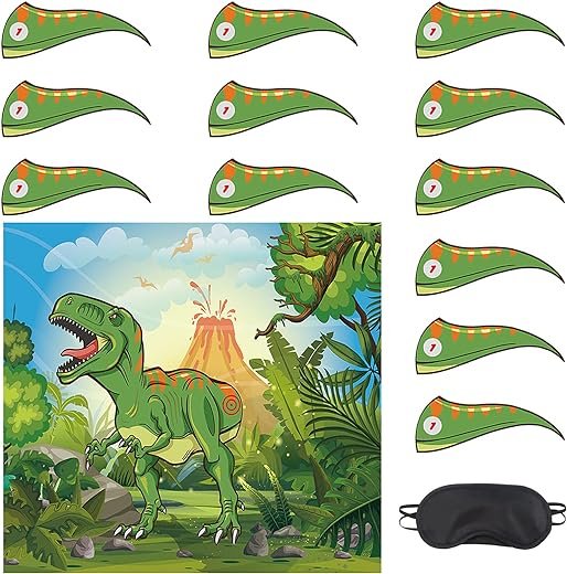 Dinosaur Party Game Set - Dino Theme Birthday Supplies