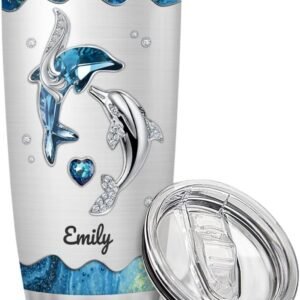 Dolphin Tumbler Cup with Personalized Name