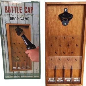 Drinking Game Set: Tic Tac Toe Shot Glass & Bottle Cap Opener