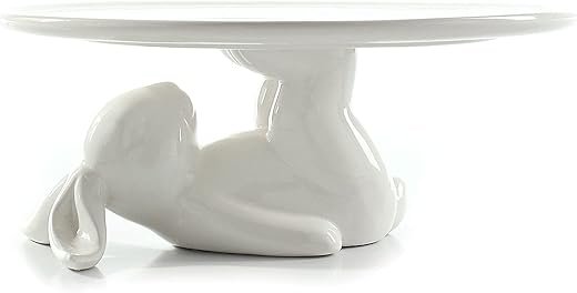 Easter Cupcake Stand and Bunny Candy Dish - White