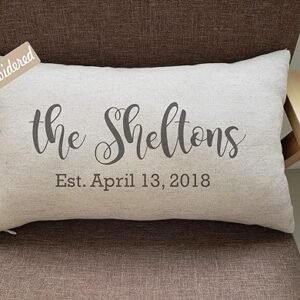 Embroidered Family Name Pillow - Personalized Gift