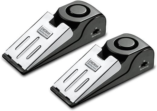 EMDMAK Door Stop Alarm (Black) - Pack of 2