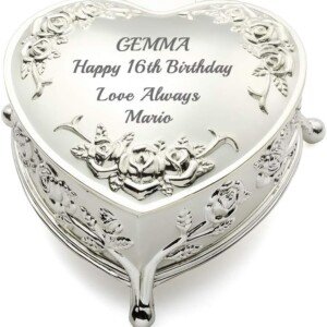 Engravable Heart Shaped Jewelry Box