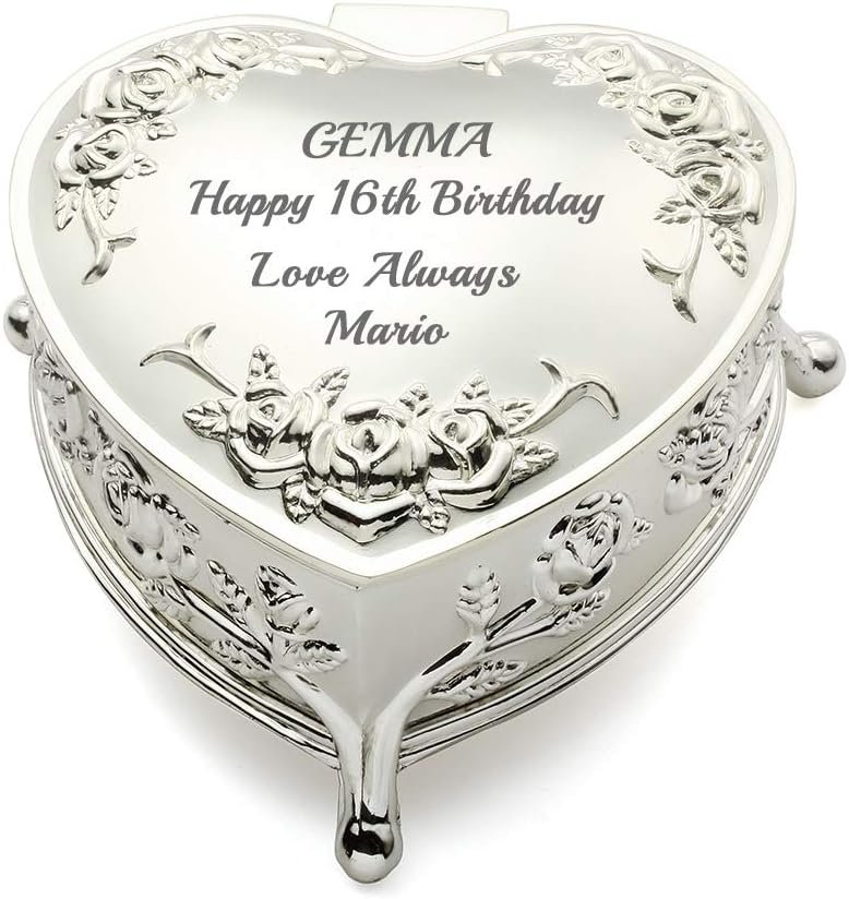 Engravable Heart Shaped Jewelry Box
