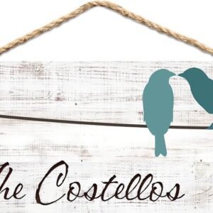 Engraved Personalized Love Birds Rustic Plaque