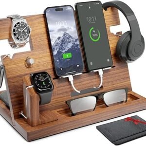 ETERLUCK Wood Dock Station Men's Organizer Bundle