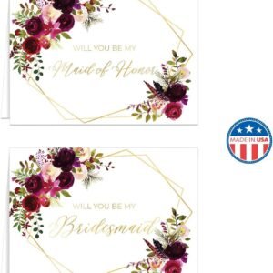 Fall Floral Bridesmaid Cards with Envelopes