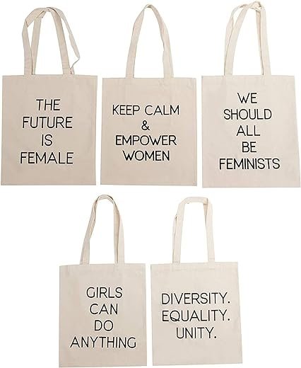 Feminist Tote Bags with Empowering Quotes