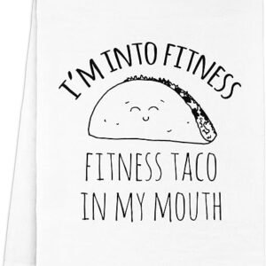 Fitness Taco Kitchen Towel, Funny Housewarming Gift
