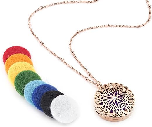 Flower Burst Diffuser Necklace (Rose Gold)