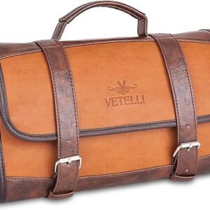 Foldable Leather Travel Toiletry Bag