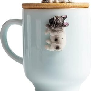 Frenchie Bulldog Gifts Mug with Bamboo Lid