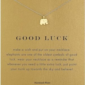 Friendship Compass Necklace with Elephant Pendant