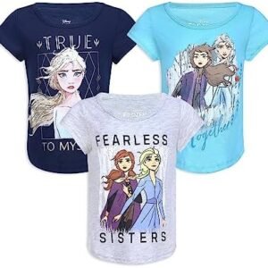 Frozen Elsa & Anna Girls' T-Shirt Pack
