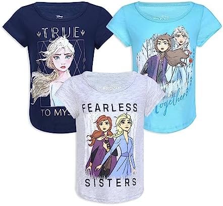 Frozen Elsa & Anna Girls' T-Shirt Pack