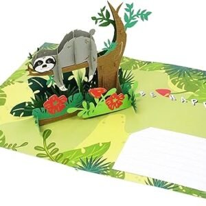 Fun Sloth 3D Pop Up Greeting Card