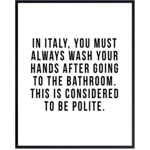 Funny Bathroom Wall Art - Unique Housewarming Gift