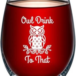 Funny Owl Stemless Wine Glass | Perfect Owl Themed Gift