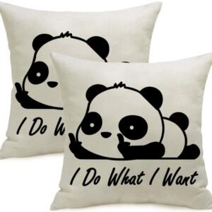 Funny Panda Throw Pillow Covers, Set of 2