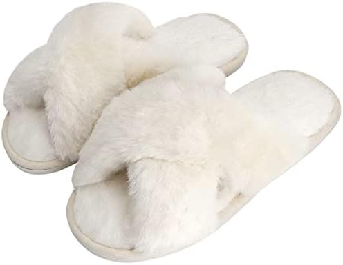 Fuzzy Memory Foam Open Toe Slippers