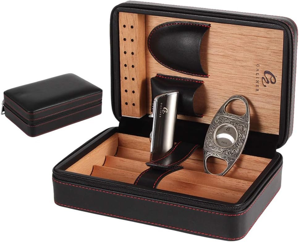 GALINER Cigar Humidor Set, Portable Travel Box