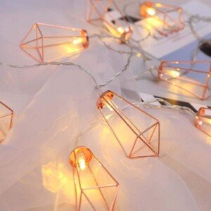 Geometric Diamond String Lights - Rose Gold