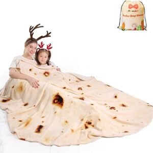 Giant Funny Burritos Tortilla Throw Blanket