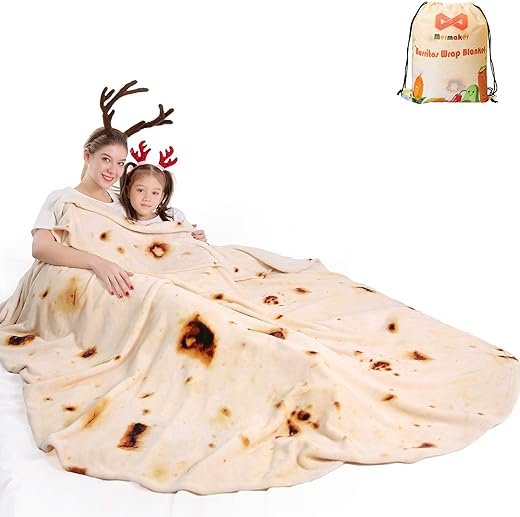 Giant Funny Burritos Tortilla Throw Blanket