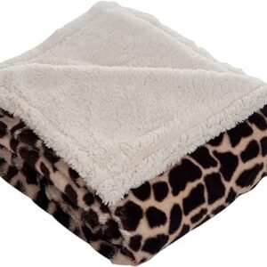 Giraffe Fleece Sherpa Blanket Throw