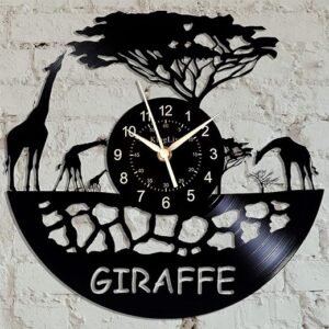 Giraffe Vinyl Record Wall Clock