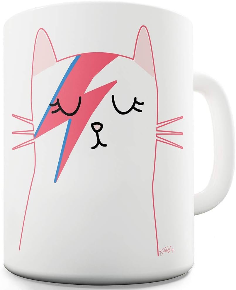 Glam Rock Cat Ceramic Mug