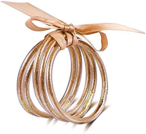 Glitter Jelly Bracelets Set for Women