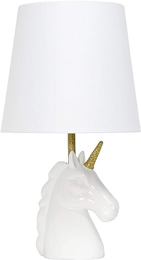 Glitter Unicorn Table Lamp in Gold