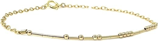 Gold Fill Morse Code Bracelet - Sterling Silver